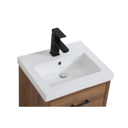 18 inch bathroom vanity in walnut brown