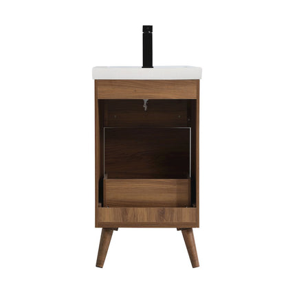 18 inch bathroom vanity in walnut brown