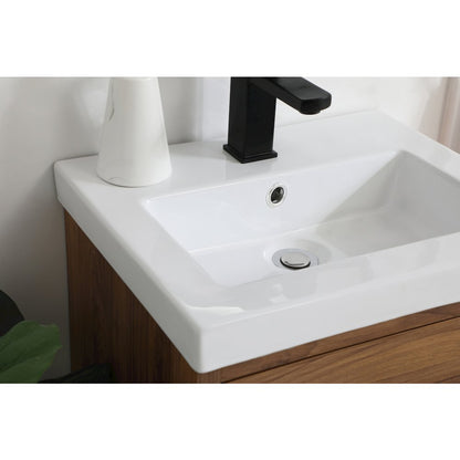 18 inch bathroom vanity in walnut brown