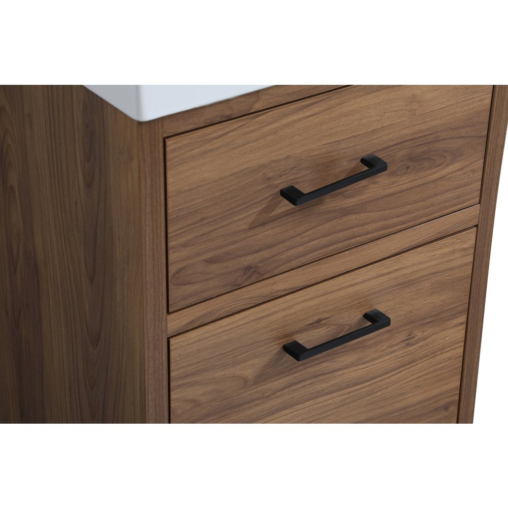 18 inch bathroom vanity in walnut brown