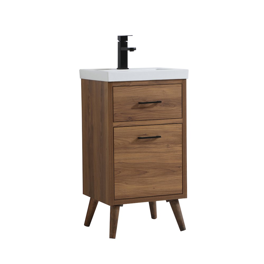 18 inch bathroom vanity in walnut brown