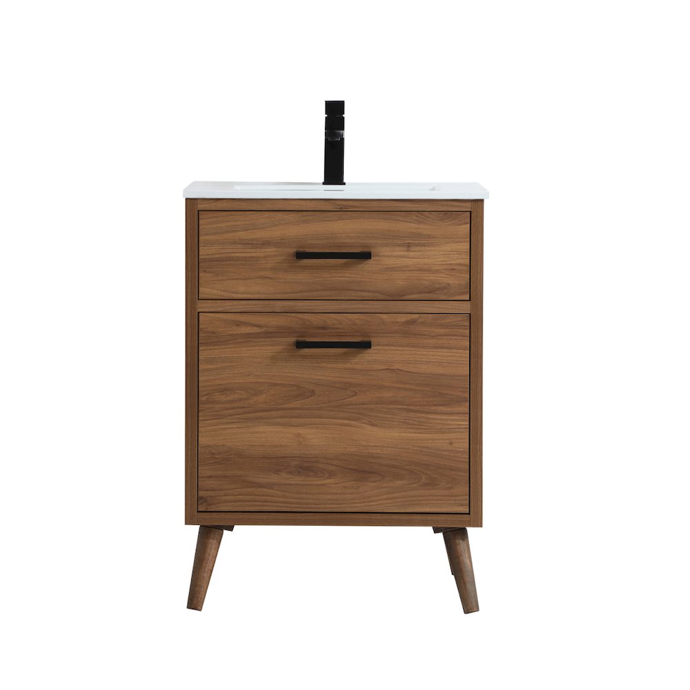 24 inch bathroom vanity in walnut brown