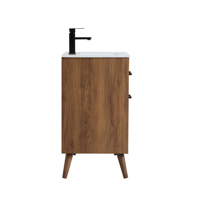 24 inch bathroom vanity in walnut brown