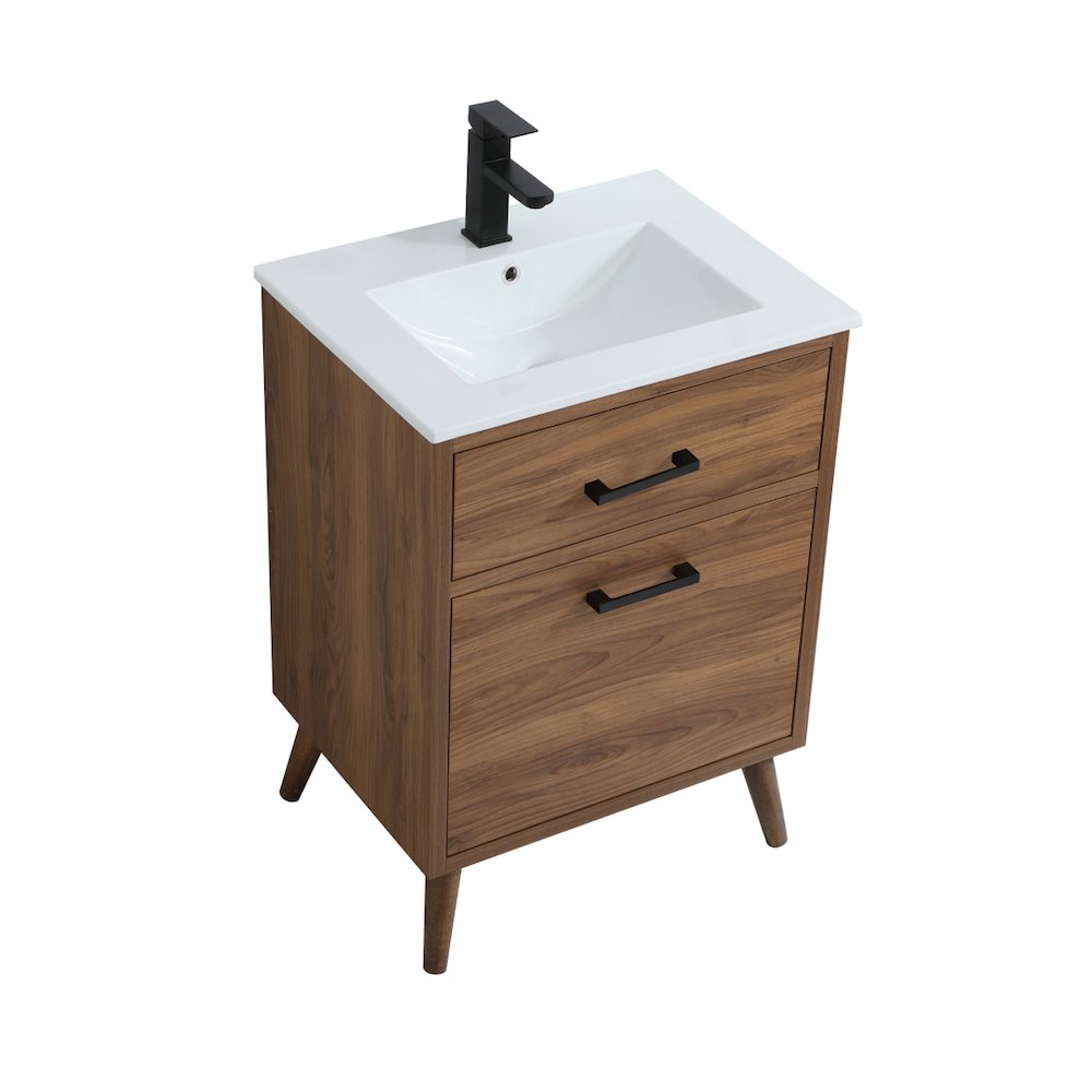 24 inch bathroom vanity in walnut brown