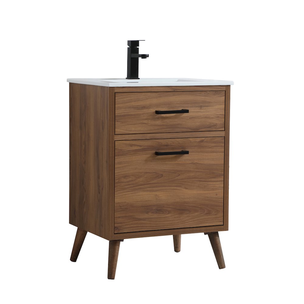 24 inch bathroom vanity in walnut brown