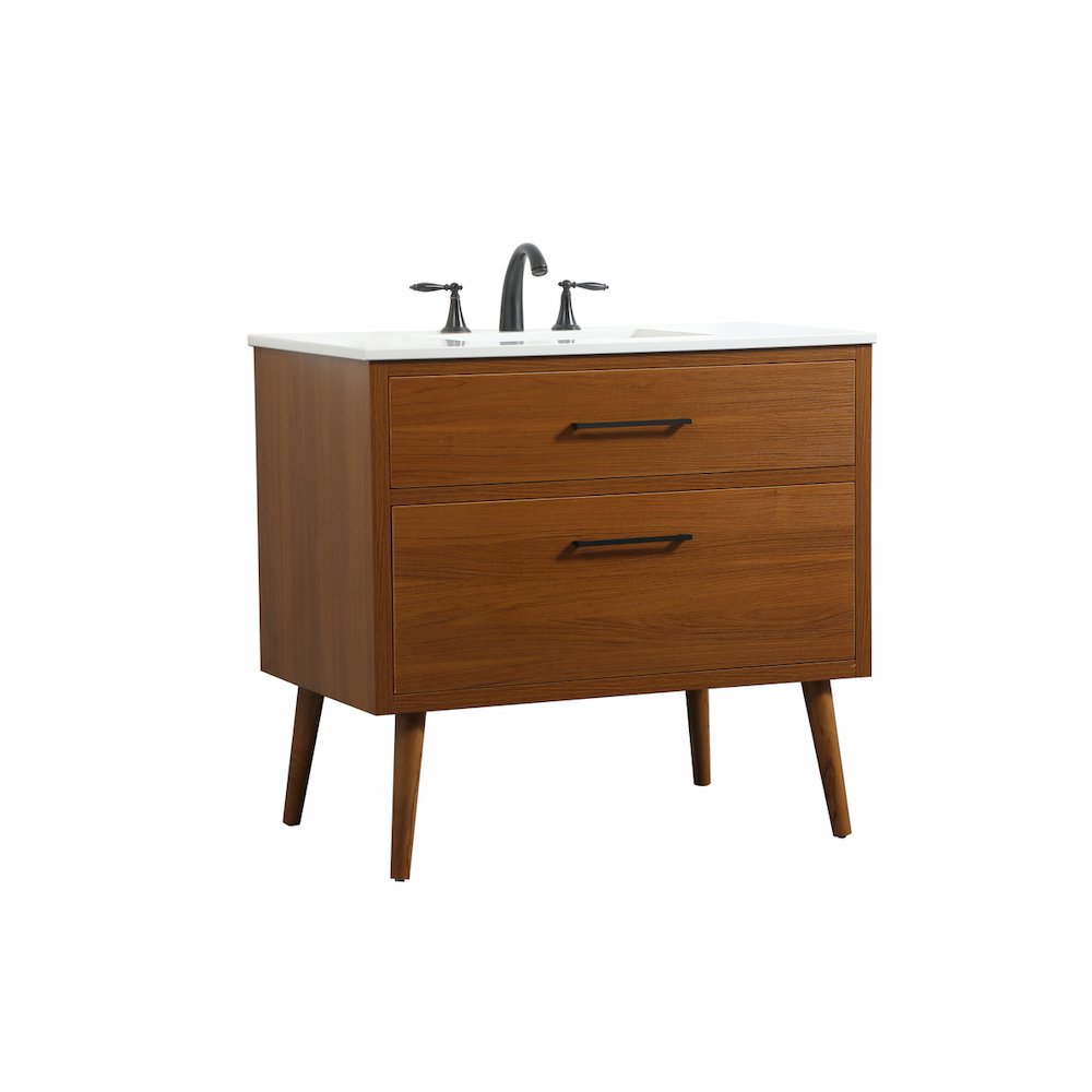 36 inch Single bathroom vanity in teak