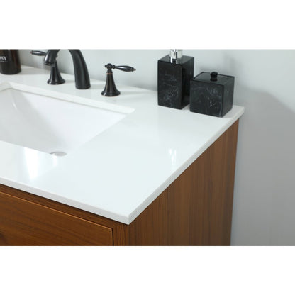 36 inch Single bathroom vanity in teak