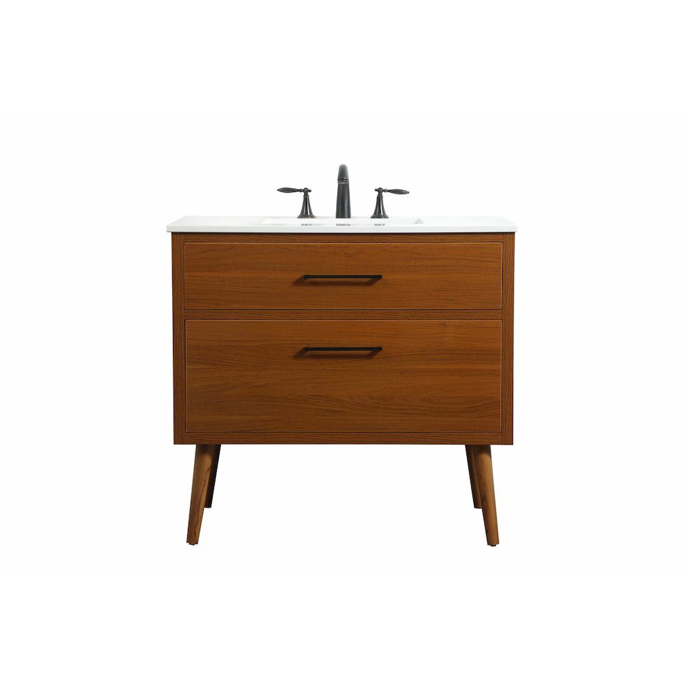 36 inch Single bathroom vanity in teak