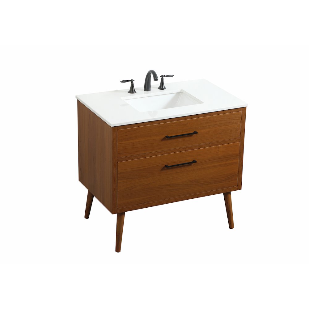 36 inch Single bathroom vanity in teak