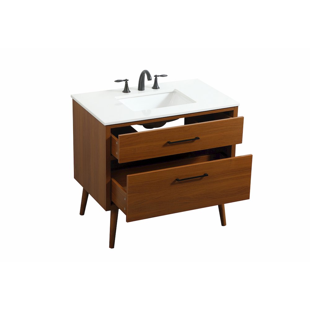 36 inch Single bathroom vanity in teak