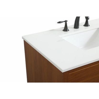 36 inch Single bathroom vanity in teak