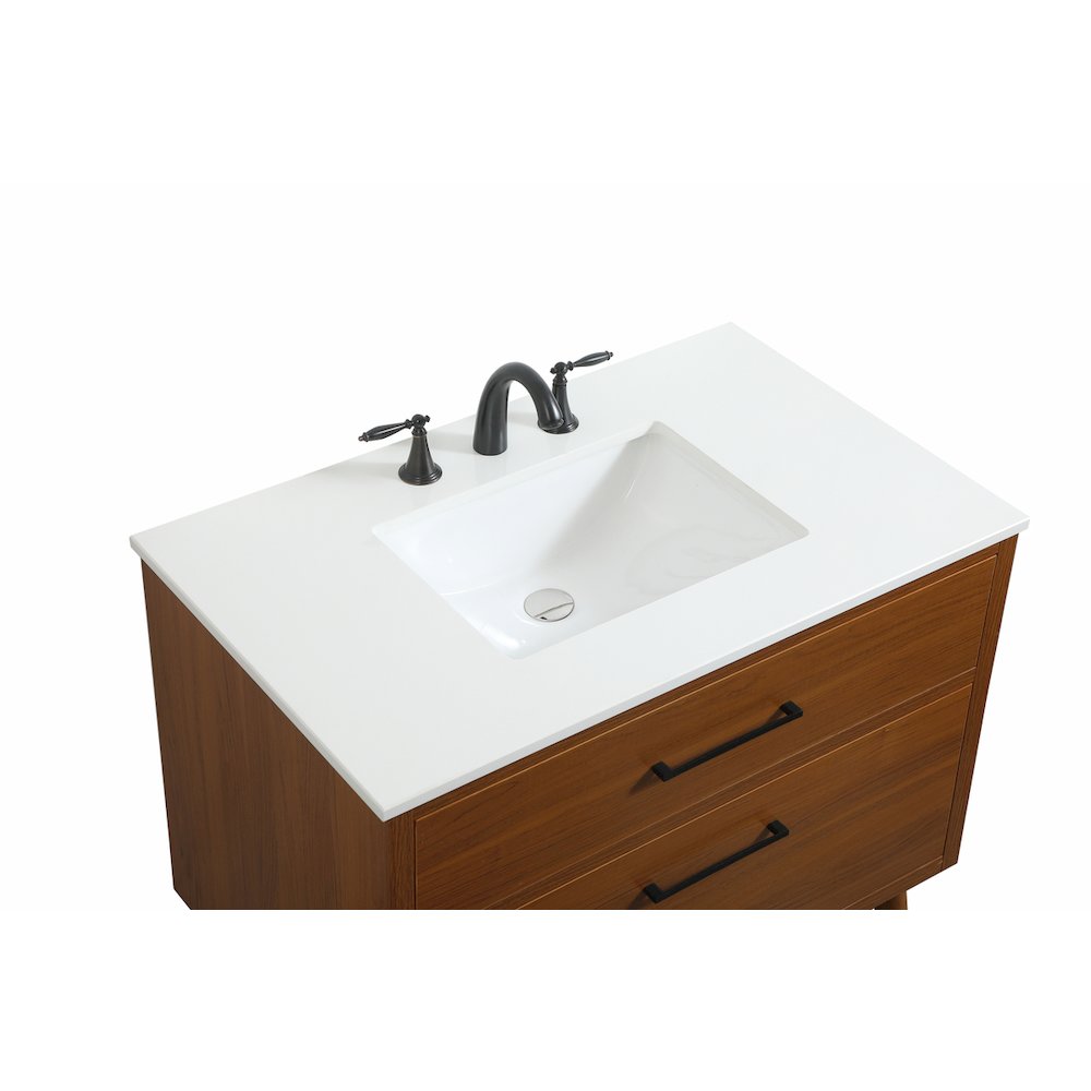 36 inch Single bathroom vanity in teak
