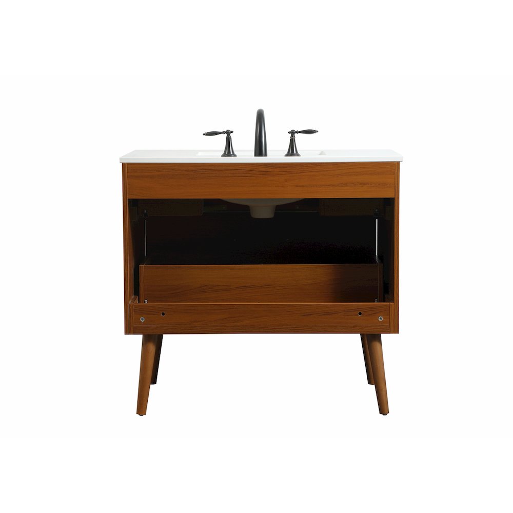 36 inch Single bathroom vanity in teak