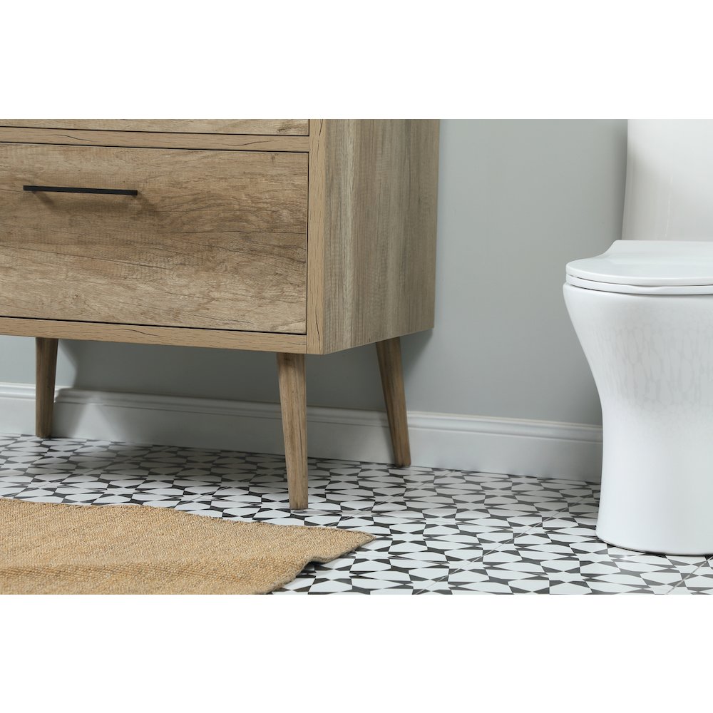 36 inch Single bathroom vanity in natural oak