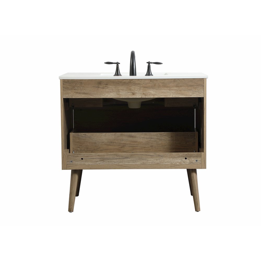 36 inch Single bathroom vanity in natural oak