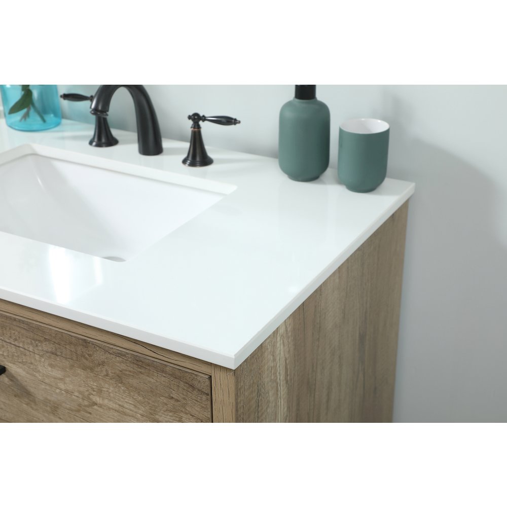 36 inch Single bathroom vanity in natural oak