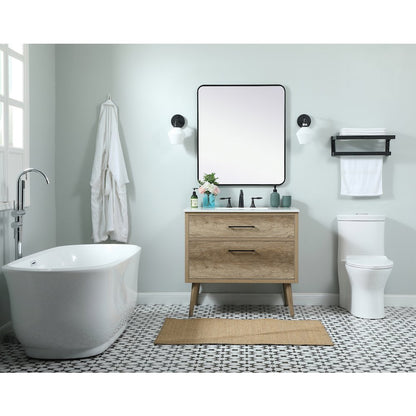 36 inch Single bathroom vanity in natural oak