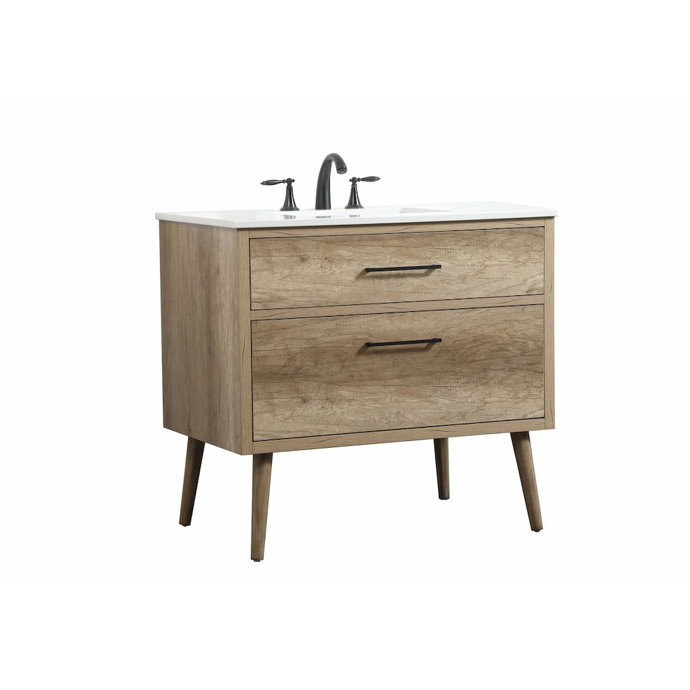 36 inch Single bathroom vanity in natural oak