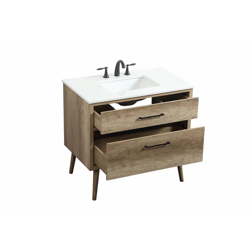 36 inch Single bathroom vanity in natural oak
