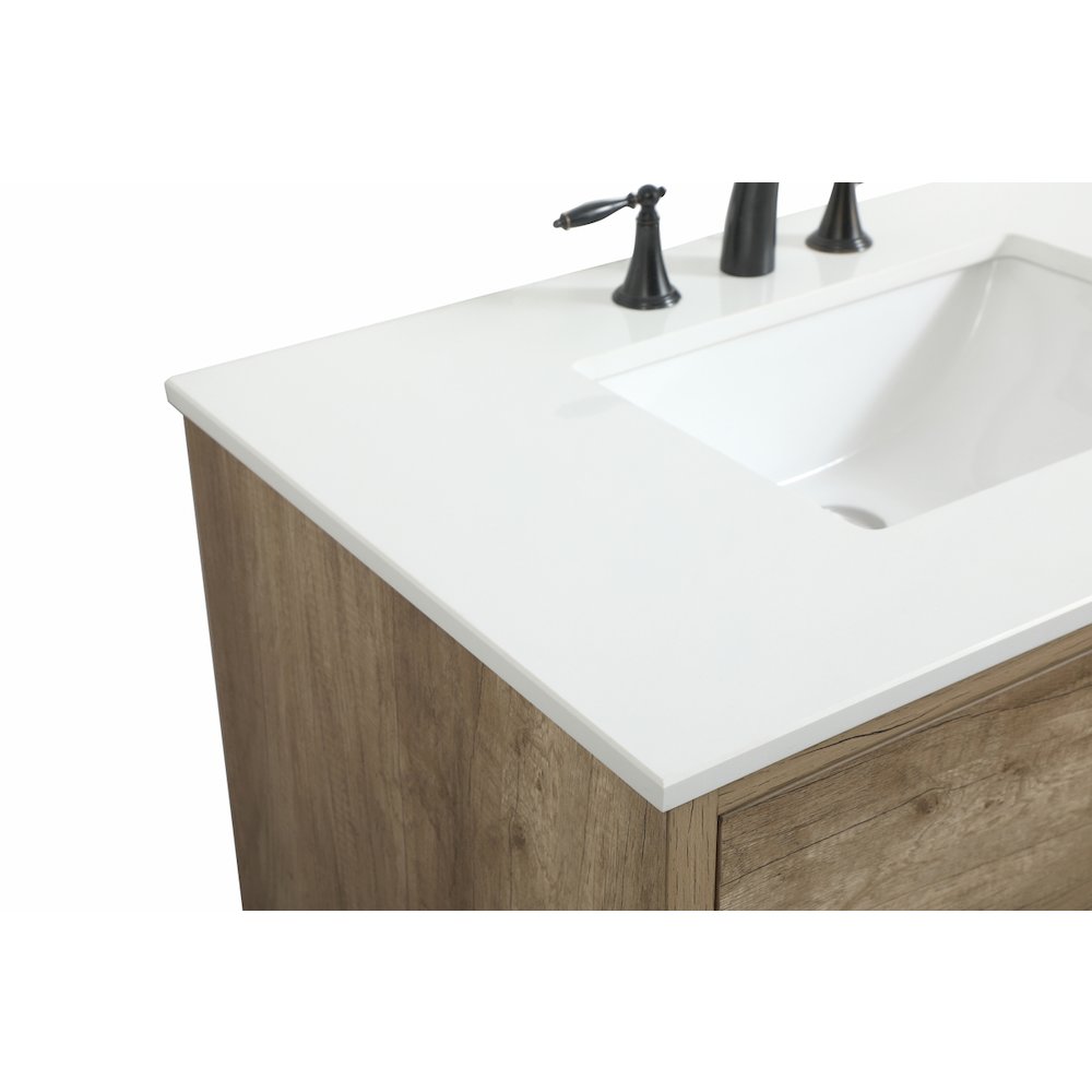 36 inch Single bathroom vanity in natural oak