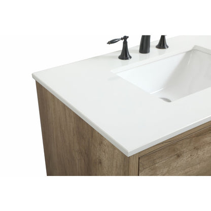 36 inch Single bathroom vanity in natural oak