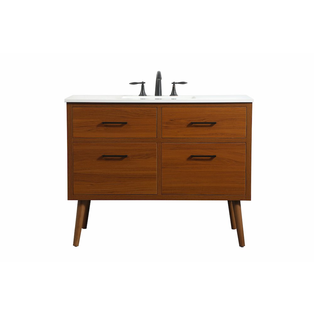 42 inch Single bathroom vanity in teak