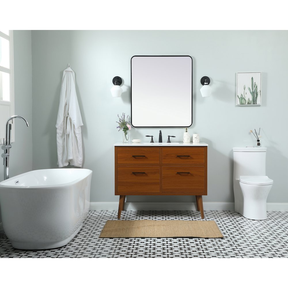 42 inch Single bathroom vanity in teak