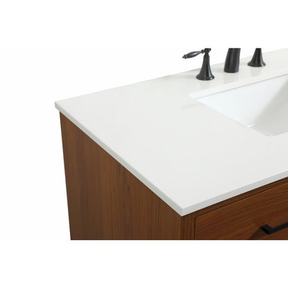 42 inch Single bathroom vanity in teak