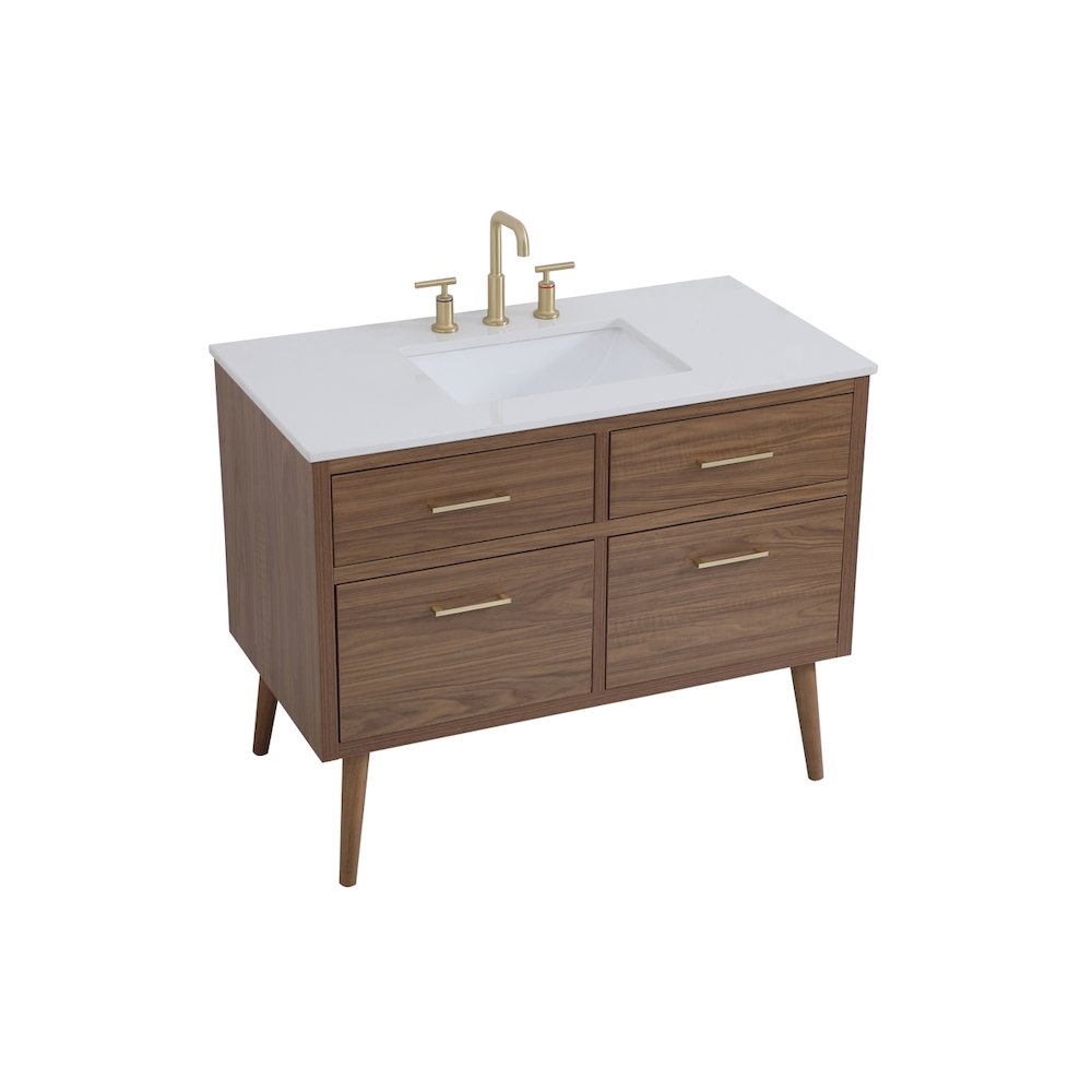 42 inch bathroom vanity in Walnut Brown
