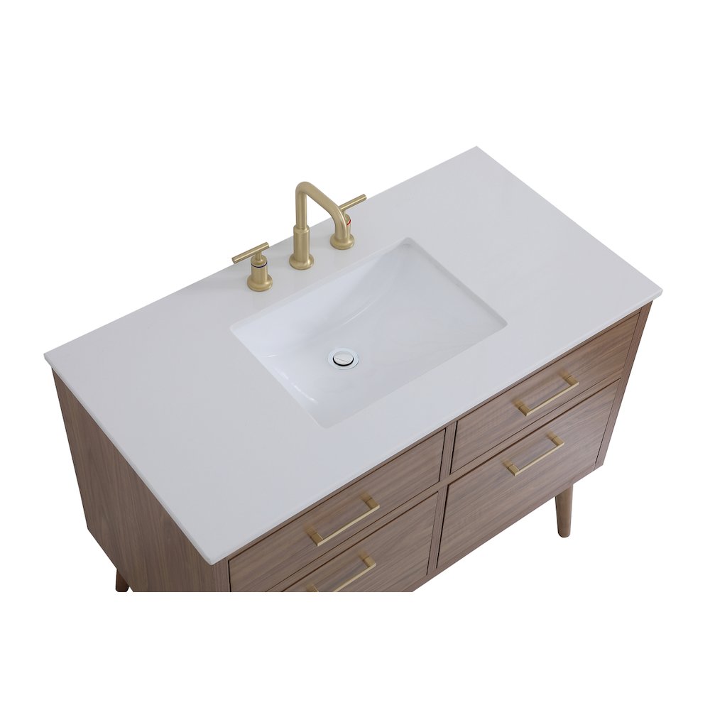 42 inch bathroom vanity in Walnut Brown