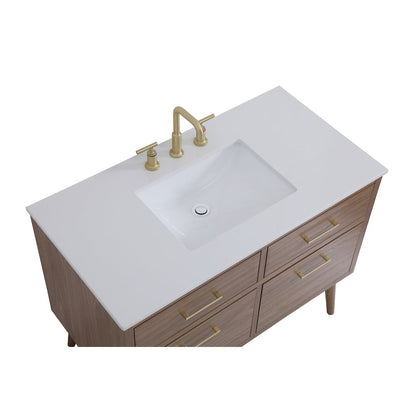 42 inch bathroom vanity in Walnut Brown