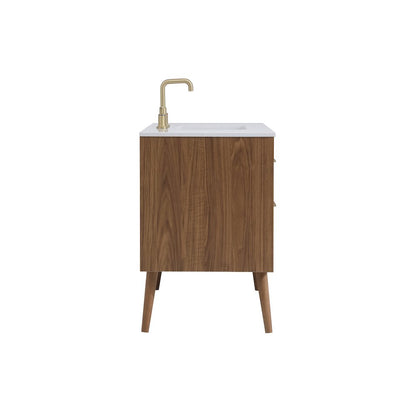42 inch bathroom vanity in Walnut Brown