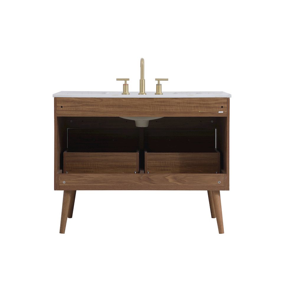 42 inch bathroom vanity in Walnut Brown