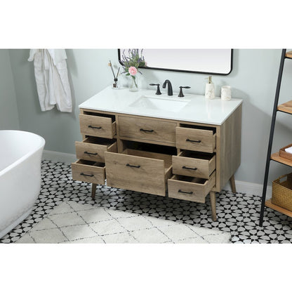 48 inch Single bathroom vanity in natural oak