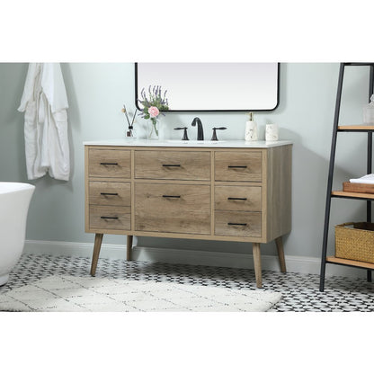 48 inch Single bathroom vanity in natural oak