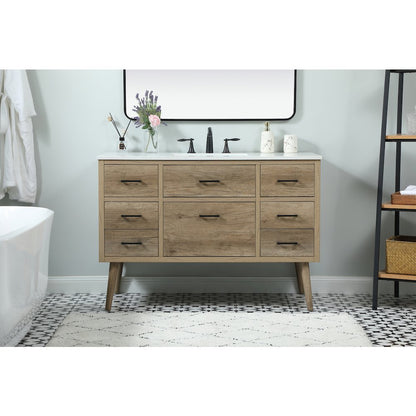 48 inch Single bathroom vanity in natural oak