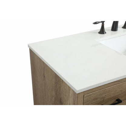 48 inch Single bathroom vanity in natural oak