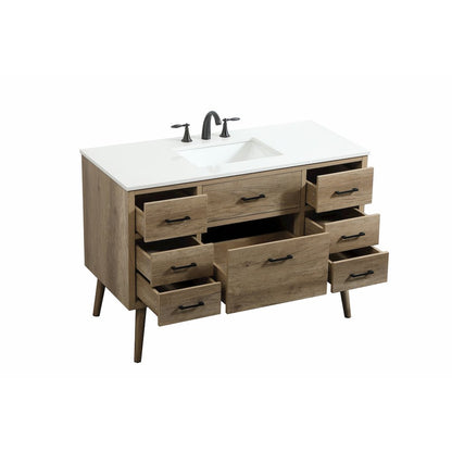 48 inch Single bathroom vanity in natural oak