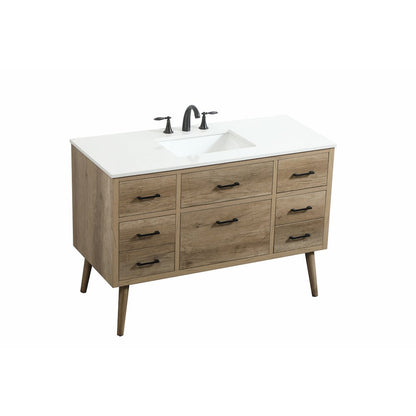 48 inch Single bathroom vanity in natural oak