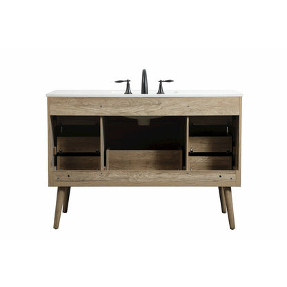 48 inch Single bathroom vanity in natural oak