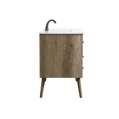 48 inch Single bathroom vanity in natural oak