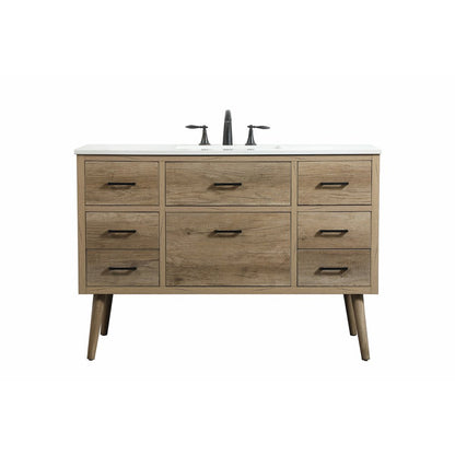 48 inch Single bathroom vanity in natural oak
