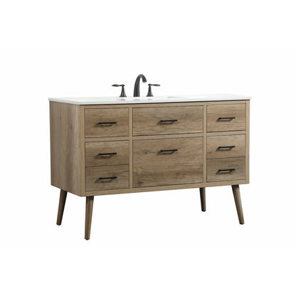 48 inch Single bathroom vanity in natural oak