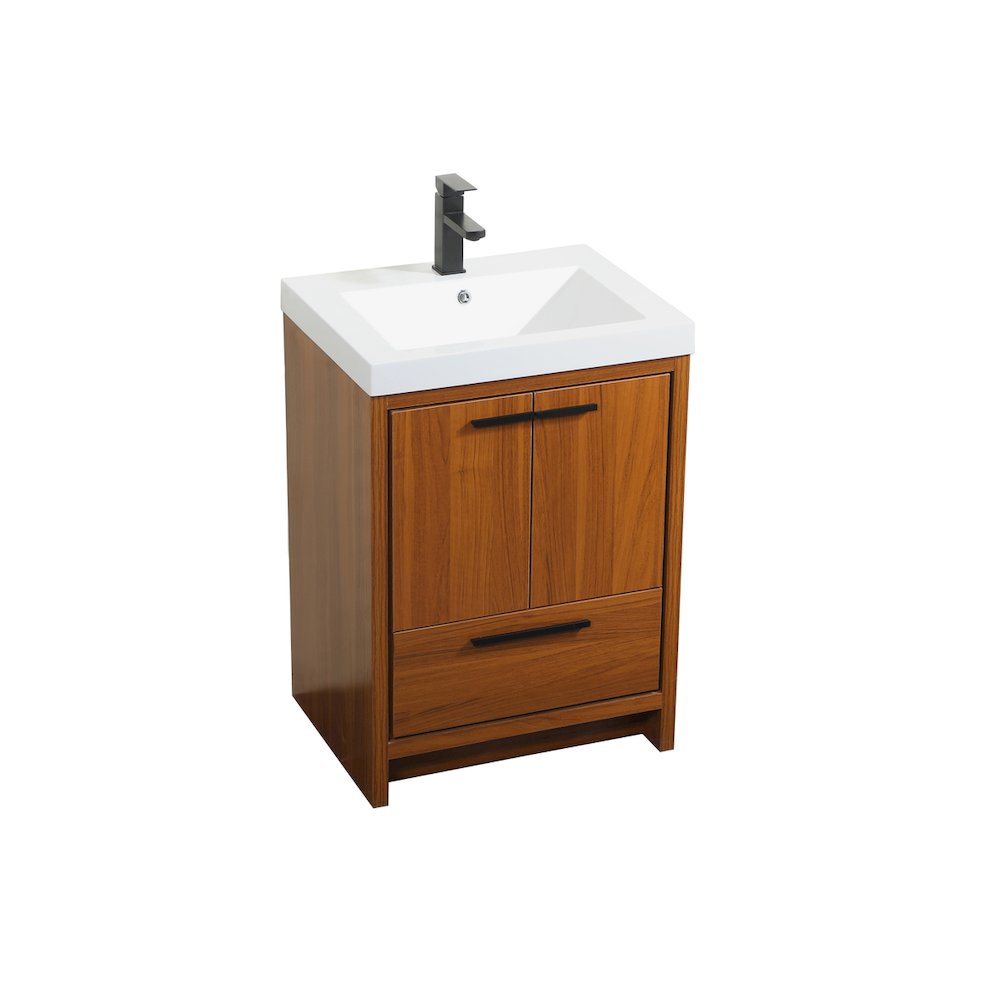 24 inch Single bathroom vanity in Teak