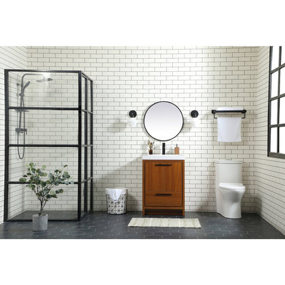 24 inch Single bathroom vanity in Teak