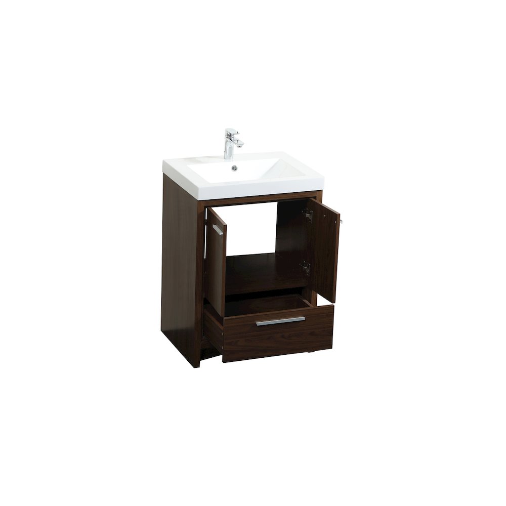 24 inch Single bathroom vanity in Walnut