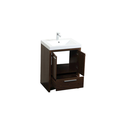 24 inch Single bathroom vanity in Walnut