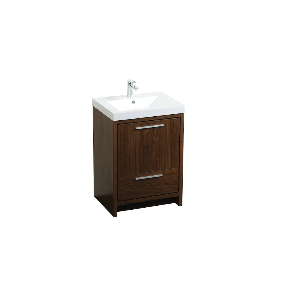 24 inch Single bathroom vanity in Walnut