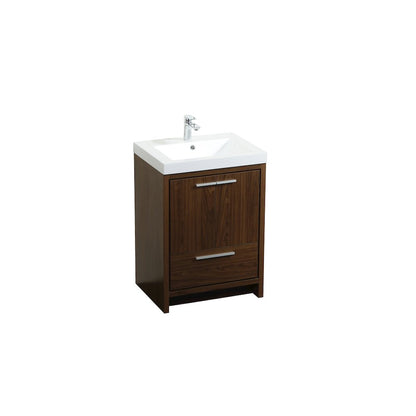 24 inch Single bathroom vanity in Walnut