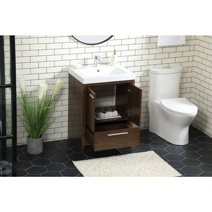 24 inch Single bathroom vanity in Walnut